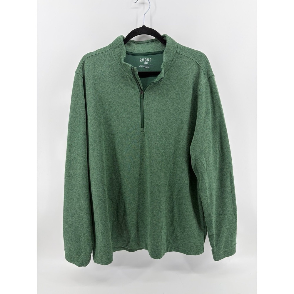Rhone, Commuter Quarter Zip Pullover Sweater Shirt Green, Men's Size XXL
